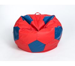 Детское кресло-мешок "Мяч" экокожа красно-синий